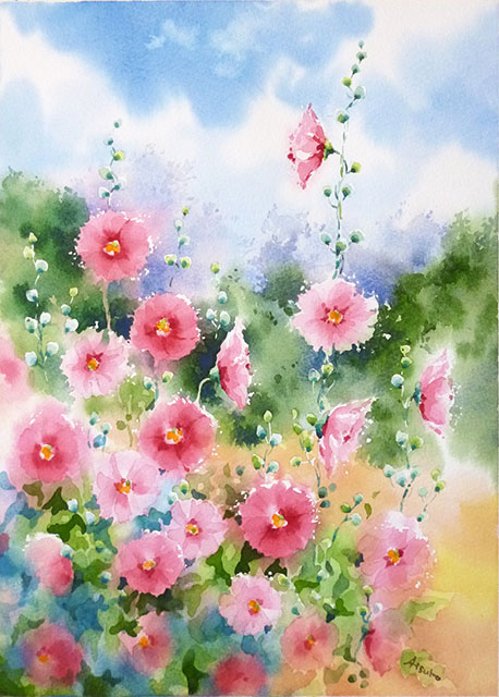 藪に咲く花 | うさこの透明水彩画