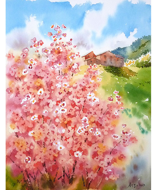 春の絵 | うさこの透明水彩画