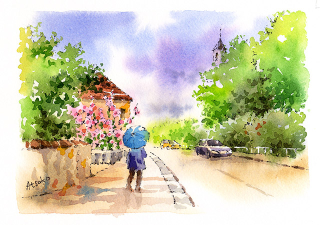 水彩画「雨の上野公園」 1704_13Rainyday_Ueno.jpg