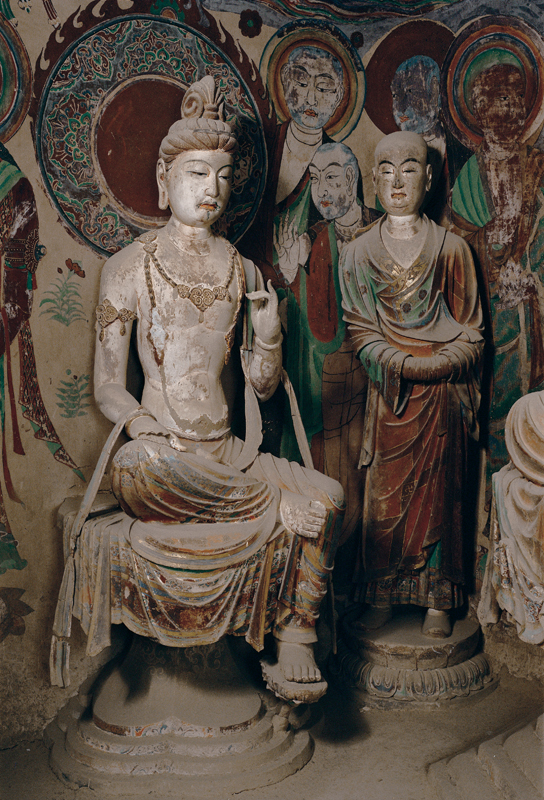 【 肉筆　盛唐十三〇零窟 都督夫人像 】　敦煌莫高窟　仏教美術/中国古玩 肉筆 盛唐十三〇零窟 都督夫人像 】 敦煌莫高窟 仏教