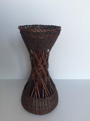 竹籠 花生 宗全籠花入 瓢阿作 共箱