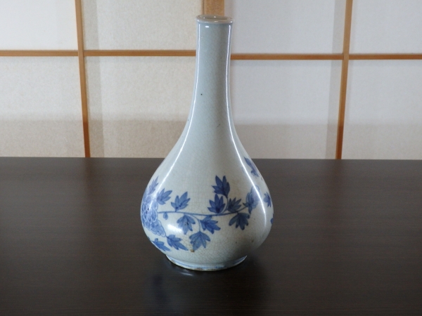 李朝 白磁鶴首花生 陶芸