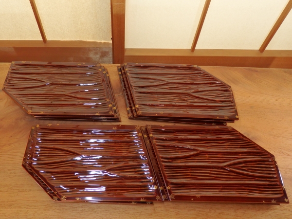 激安超安値 干菓子器 前端雅峯 青漆面黄深四方盆 光悦寺山下恵光書付 奈良 工芸品