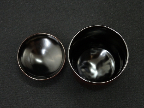 西村象彦造『真黒塗小丸椀 五客』（共箱） 西村象彦造『真黒塗小丸椀 五客』（共箱）