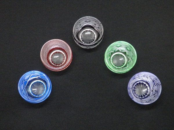 カットガラス向付 五種 吉田博信