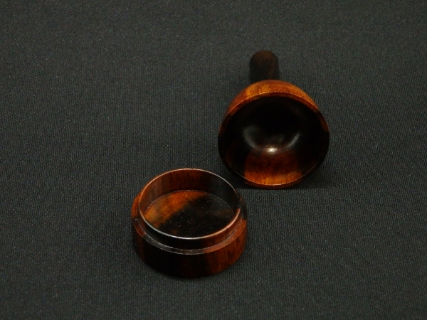 川瀬表完 縞柿砧香合 美品