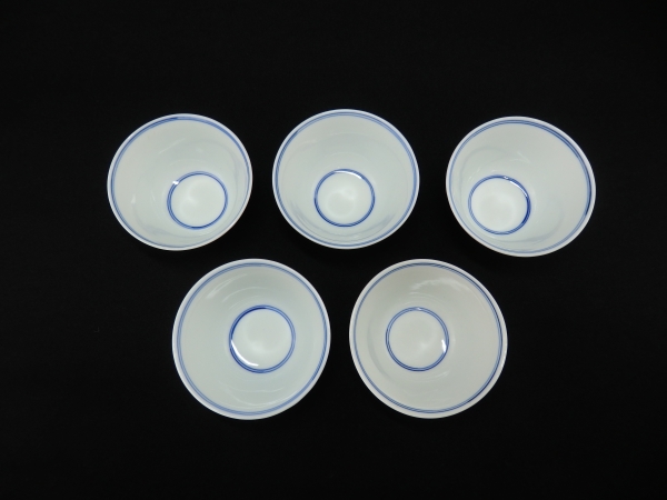 永楽妙全 染付筋汲出茶碗 5客 | 坂井春明堂