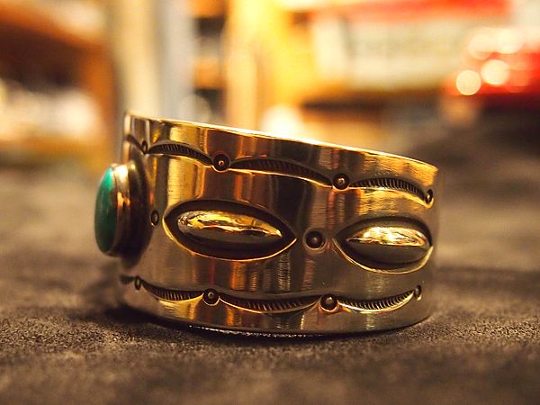 Herman Smith bangle Indian ハーマンスミス Navajo Herman Smith Three Row Turquoise Cuff Bracelet Approx