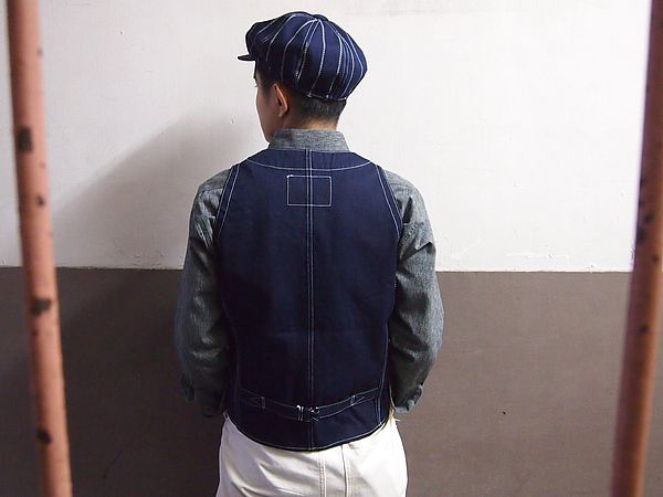 DAPPER'S ブラックロープ ウォバッシュ ストライプ ワークベスト ダッパーズ、ウォバッシュ”ロープ”ストライプのベスト、入荷中