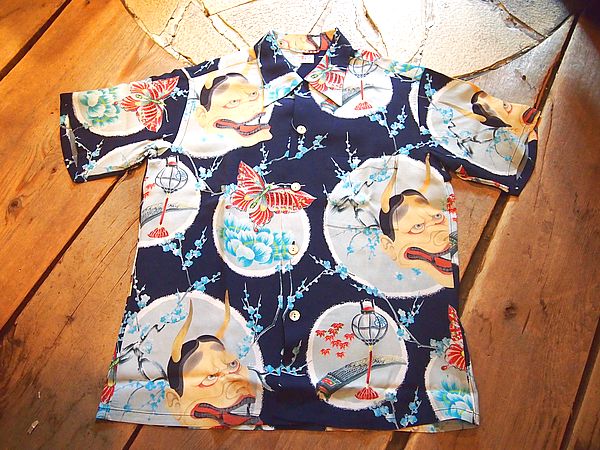 【美品】サンサーフ 能面 般若 アロハシャツ 超希少】sunsurf サンサーフ 能面 開襟シャツ アロハ 翁 般若 美