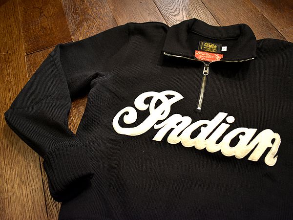 夢のコラボ！！DEHEN ×INDIAN MORTORCYCLEのハーフジップセーターが 