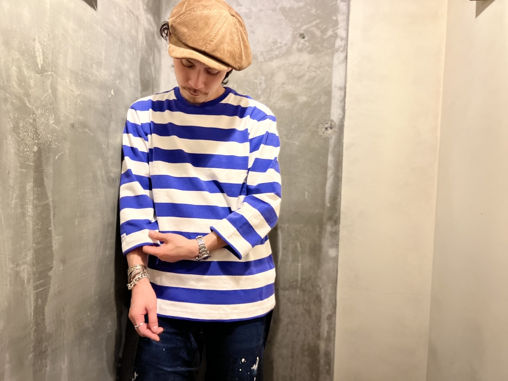 JUNKYSTYLE X BARBARIAN BORDER TEE XL 限定 JUNKYSTYLE×BARBARIAN【12oz. 3/4 SLEEVE BORDER TEE】 | JUNKY