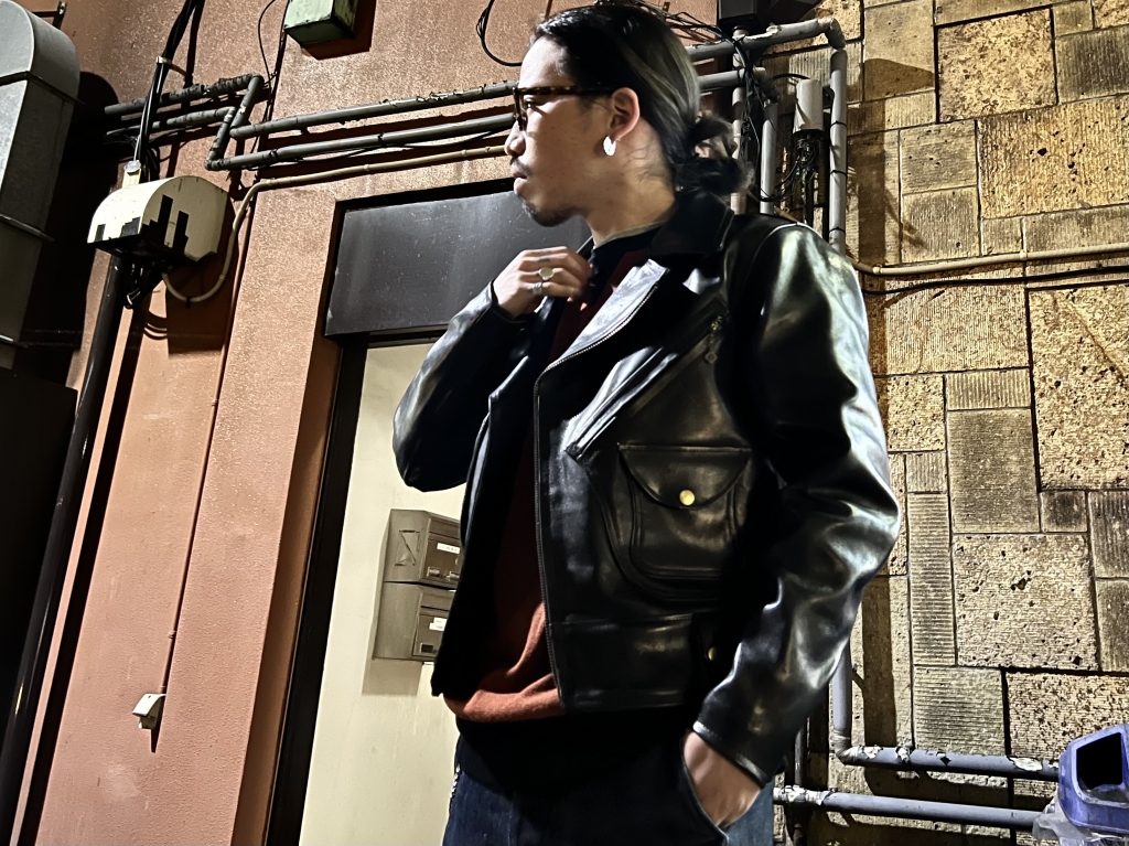 JUNKYSTYLE × DAPPER'S【1950'S STYLE MOTORCYCLE LEATHER JACKET