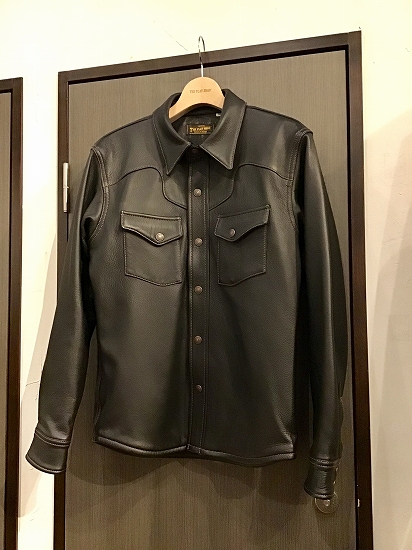 フラットヘッド ディアスキンシャツ ブラック 40 レザージャケット-