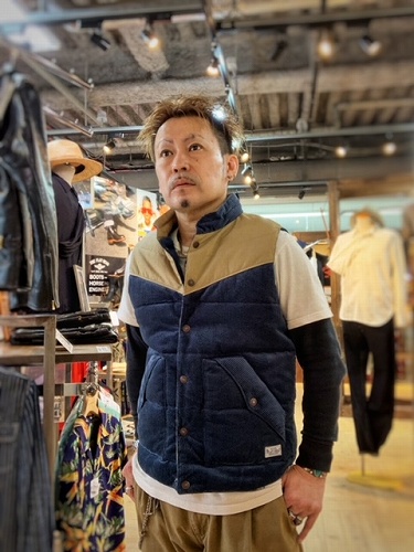 フラットヘッドRJBのベスト RJB フラットヘッド ラムスキン ダウンベスト LV101 36 NEIGHBORHOOD