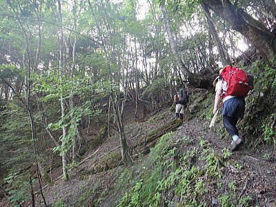 急な登り