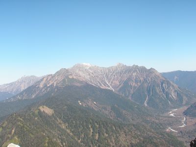 上高地が見えた