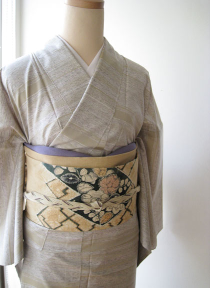 緯双（よこそ）織、単衣の大島紬と辻が花風名古屋帯 | ちぇらうなぼる 