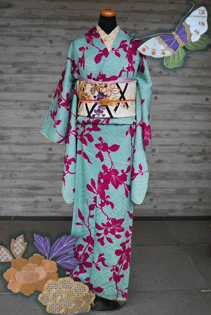 久々にアンティーク小紋と刺繍袋帯 #kimono | ちぇらうなぼるた雑記帳