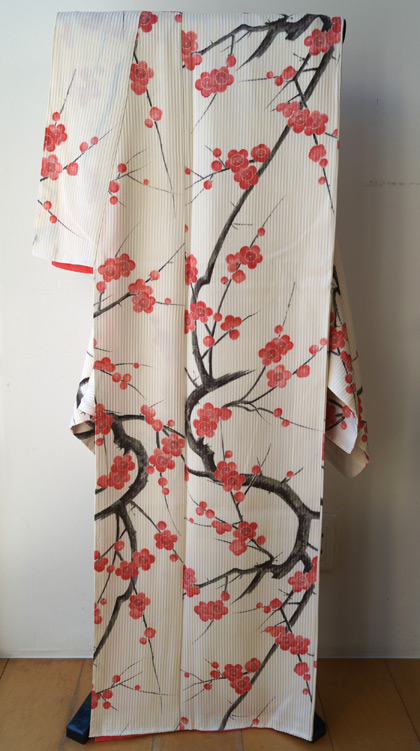 【袷】手描き梅柄小紋 #kimono #着物 | ちぇらうなぼるた雑記帳