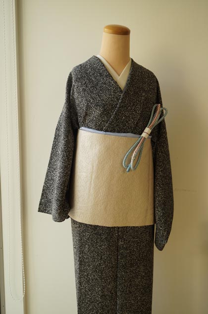 単衣】たて絽蒔糊紋と小花たて涌名古屋帯 #kimono #着物 | ちぇらうな