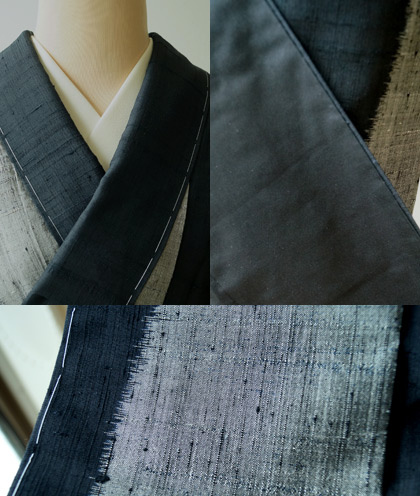 袷】モノトーンよろけ縞紬と縮緬型染名古屋帯 #kimono #着物