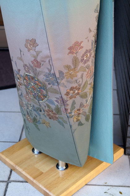 袷】すわとう刺繍附け下げと螺鈿箔袋帯 #kimono #着物 | ちぇら