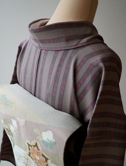 袷】ジュサブローの小花柄小紋と明綴れの名古屋帯 #kimono #着物