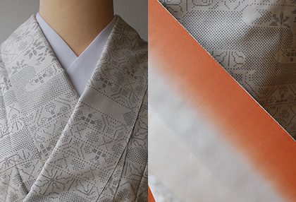 袷】白大島のトータルコーディネイト #着物 #kimono | ちぇら 袷】白大島のトータルコーディネイト #着物 #kimono | ちぇら