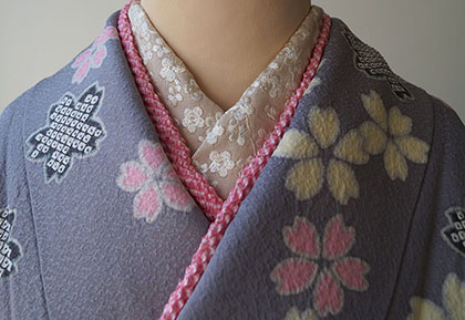 振袖】紫鼠色地 桜文 振袖コーディネートセット | ちぇらうな