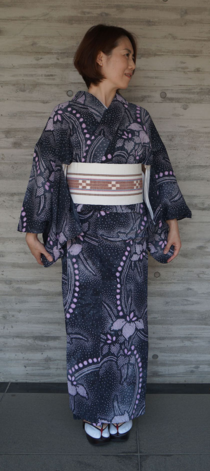 新品　琉球かすり　オレンジ　半幅帯【竺仙】 新 ちらつく 琉球かすり オレンジ 半幅帯竺仙
