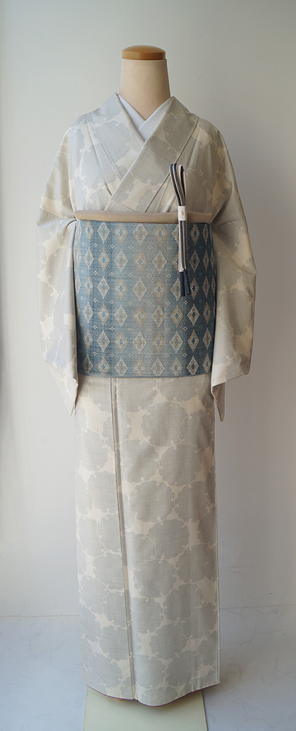 雪輪柄の紬お着物　袷 machigiya_tkkm-3356