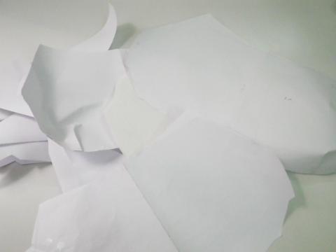 バッグの裏地の型紙