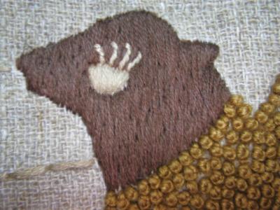 ラクダの刺繍