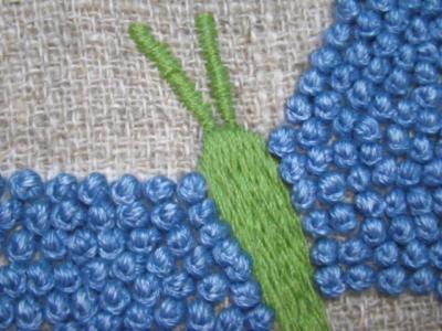 庭の花刺繍・フレンチノット
