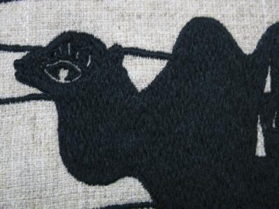 ミシン刺繍で刺したラクダ