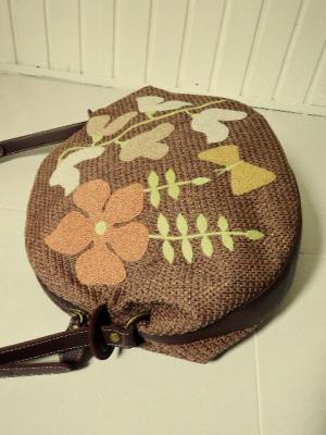 フレンチノットの花刺繍・ショルダーバッグ