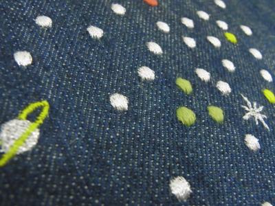 刺繍、銀河