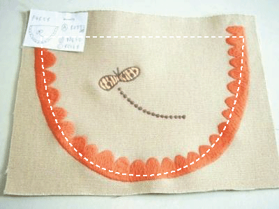 蝶の刺繍