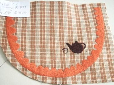 お茶の刺繍