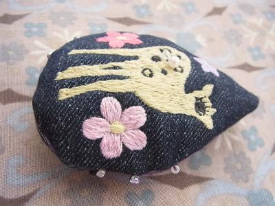 かわいい泪型バッグチャーム・バンビ刺繍
