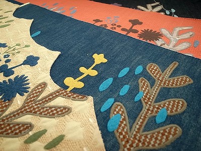 にわか雨刺繍