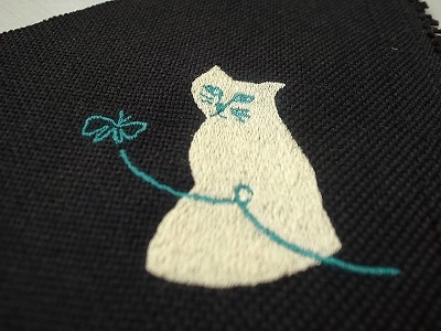 ねこ刺繍