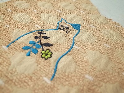 ねこ刺繍