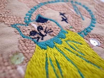 おめかし猫刺繍