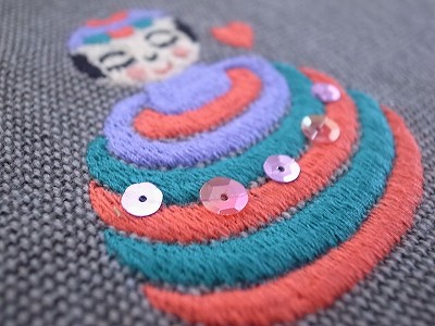 コマちゃん刺繍