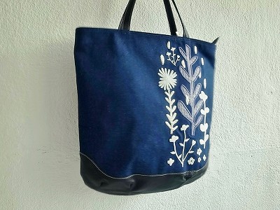 にわか雨刺繍・トートバッグ