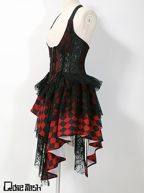 R*1様 QutieFrash 新品人魚のような後ろロングコルセット Qutie Frash】 後ろロングラップコルセット -TyCHE iero(旧KERA