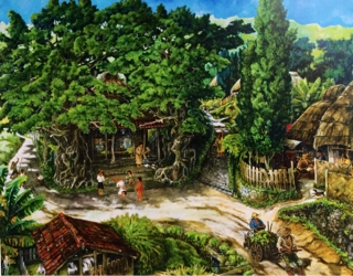 中華民国の絵家　絵画　台湾の名家　孫孝友　（最作)南鄉旧夢　国画巻き絵 孫億に学んだ宮廷画家・山口宗季（呉師虔）