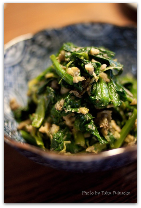 ほうれん草の蕗の薹和え